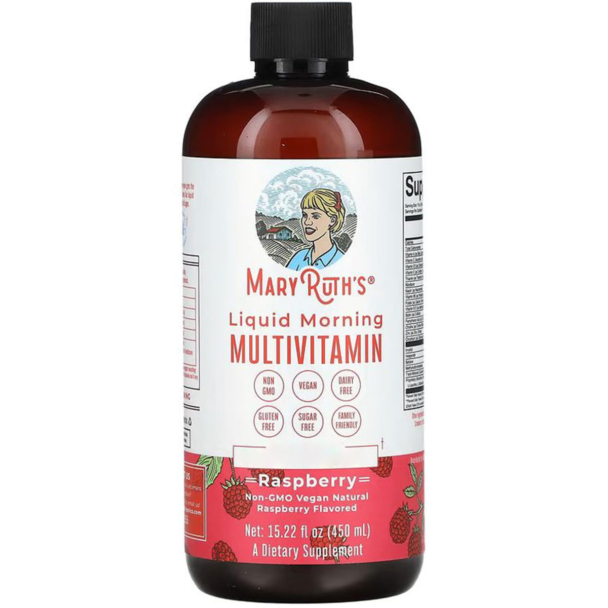 MARYRUTH'S Multivitamine Liquide Matinal 15 Portions Framboise vue avant