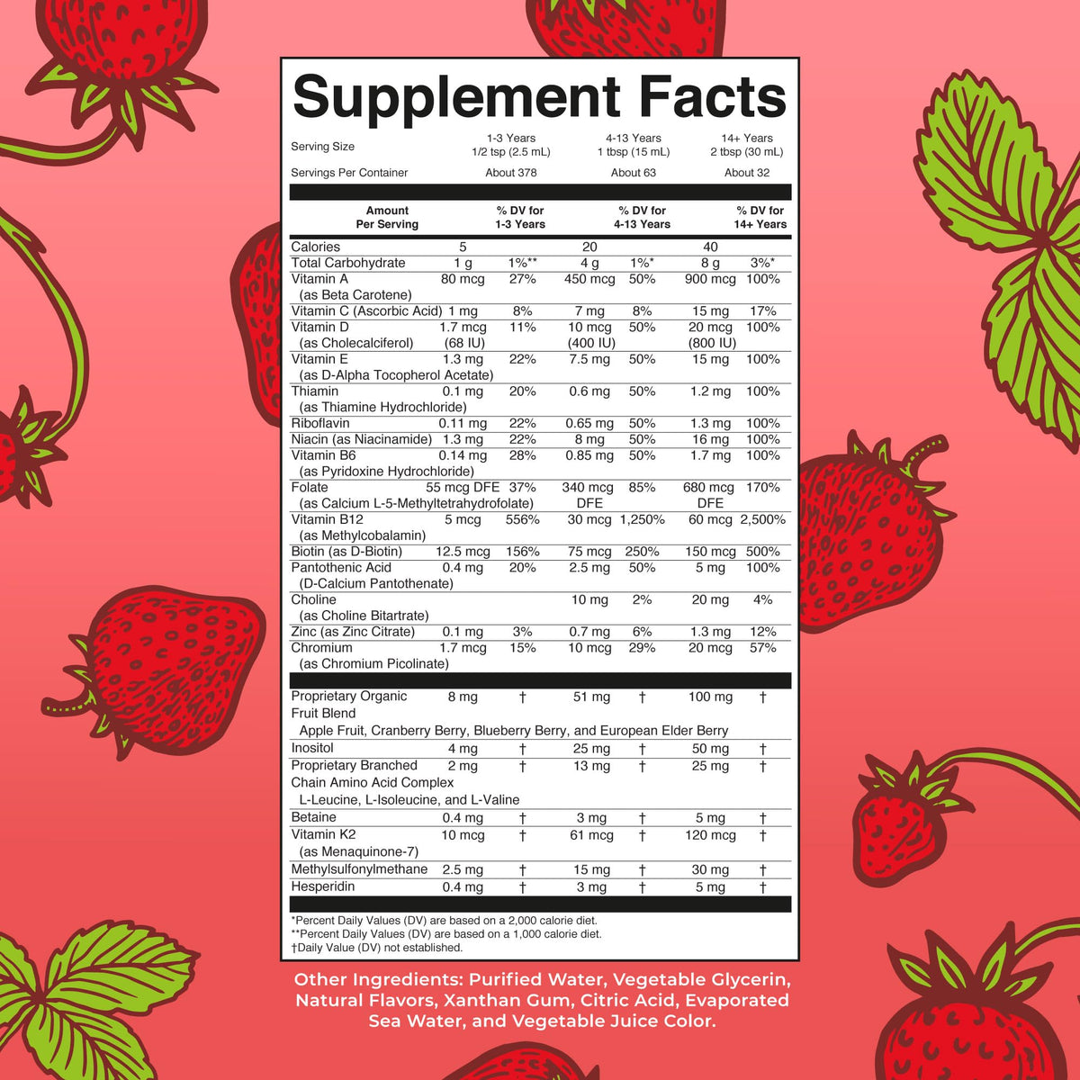 MARYRUTH'S Multivitamine Liquide Matinal 32oz saveur Fraise