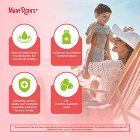 MARYRUTH'S Multivitamine Liquide Matinal sur une table en bois