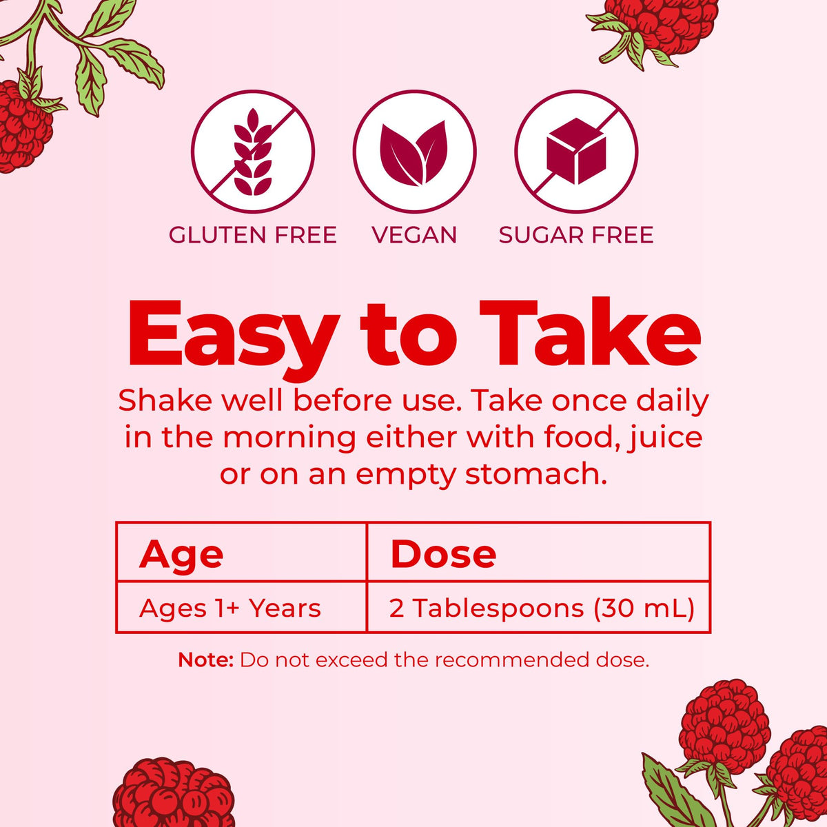MARYRUTH'S Multivitamines Liquides Framboise 32 Servings - utilisation en famille