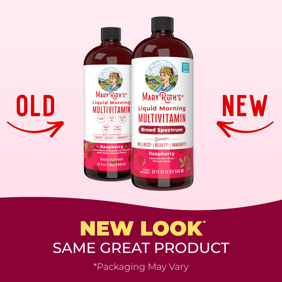 MARYRUTH'S Multivitamines Liquides Framboise 32 Servings - vue de côté