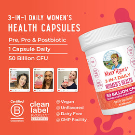 MARYRUTH'S Probiotiques 3-en-1 capsules sur une table