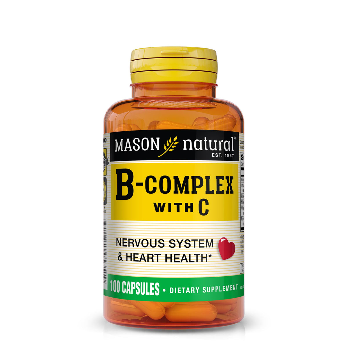 MASON NATURAL B-Complex 100 capsules, vue avant du flacon