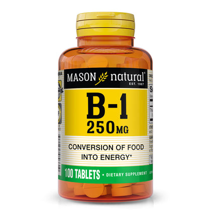 MASON NATURAL B1 Thiamine 250 mg comprimés en bouteille vue de face