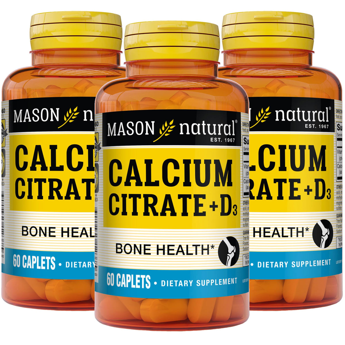 MASON NATURAL Calcium Citrate Plus Vitamine D3 3 Pack vue de face