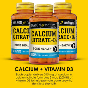 MASON NATURAL Calcium Citrate Plus Vitamine D3 format 3 mois