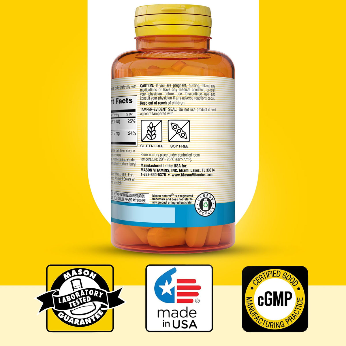 MASON NATURAL Calcium Citrate Plus Vitamine D3 sur une table