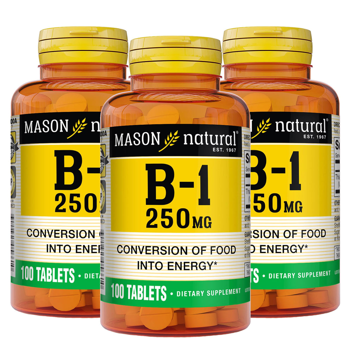MASON NATURAL Complément Alimentaire B1 250 mg - Vue de face