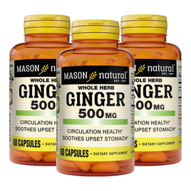 MASON NATURAL Complément Alimentaire Gingembre 500 mg, 60 Capsules - vue avant