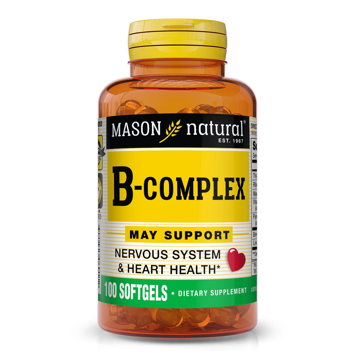 MASON NATURAL Complexe de Vitamines B 300 gélules molles vue de face