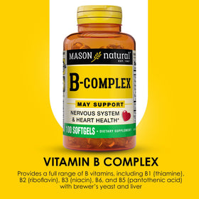 MASON NATURAL Complexe de Vitamines B gélules ouvertes sur une table