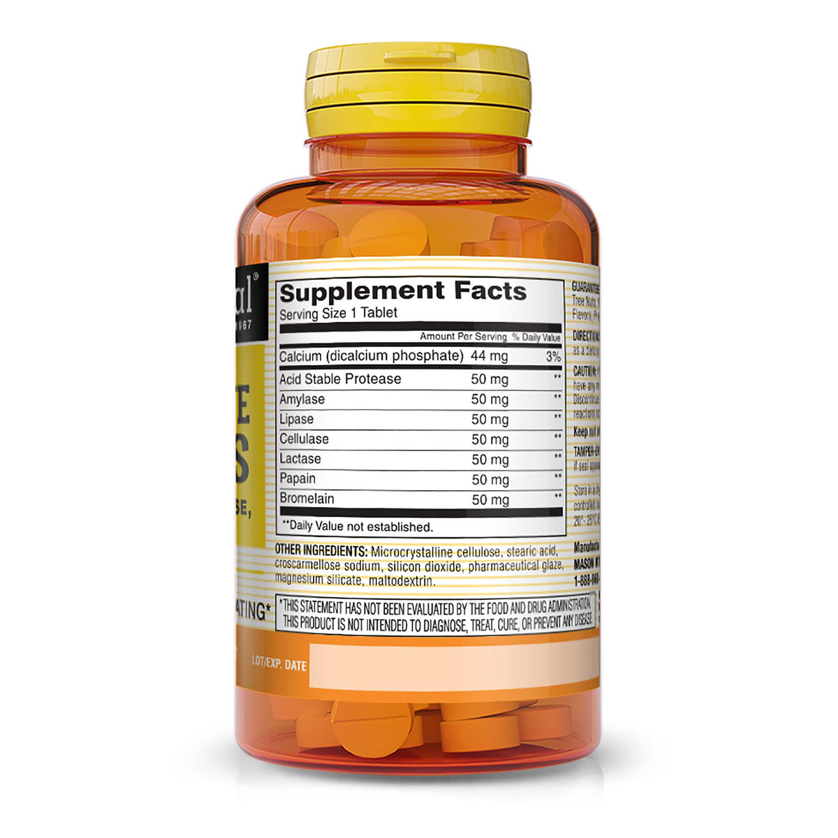 MASON NATURAL Enzymes daily 60 Capsules - vue arrière