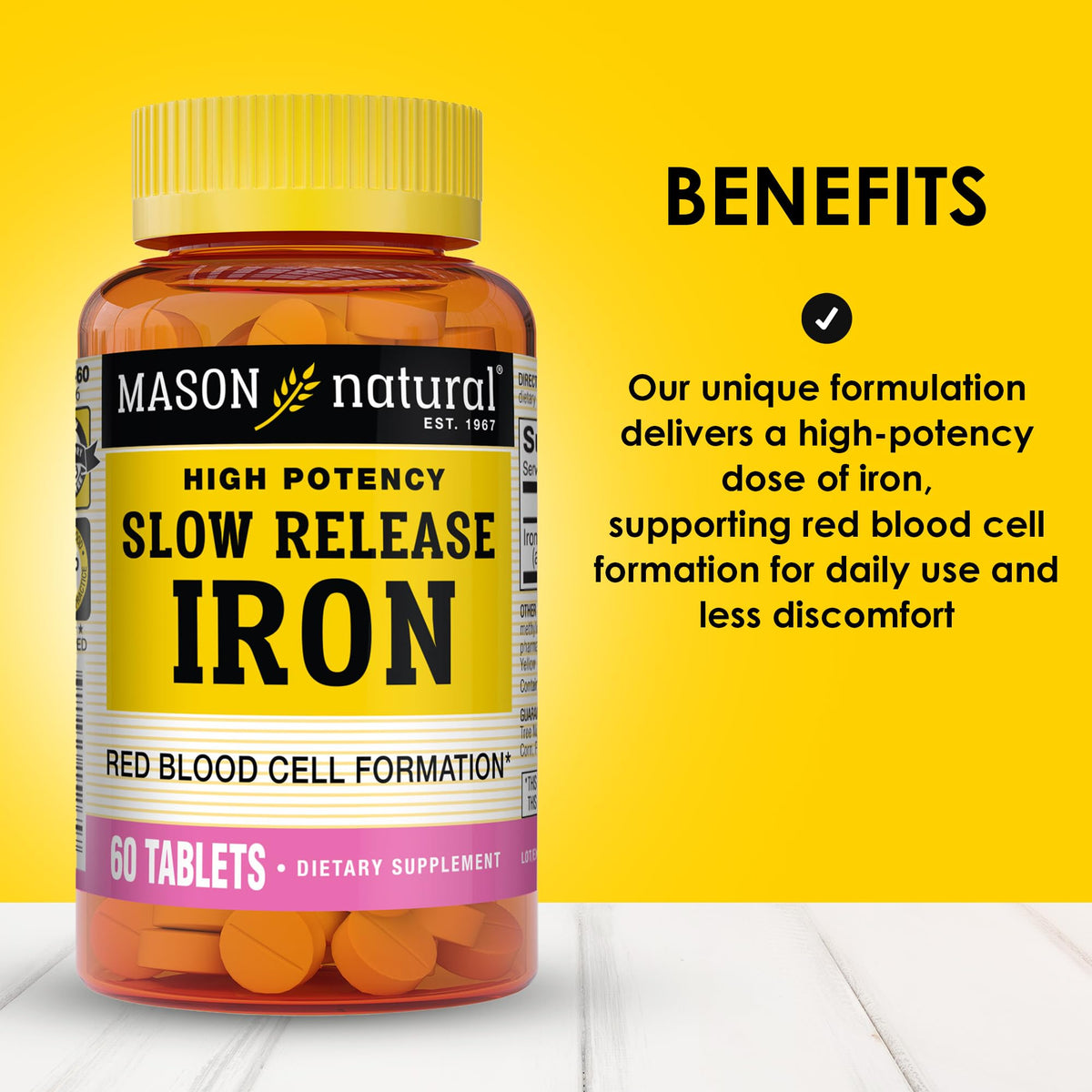 MASON NATURAL Fer Sulfate 50 mg 180 comprimés, emballage