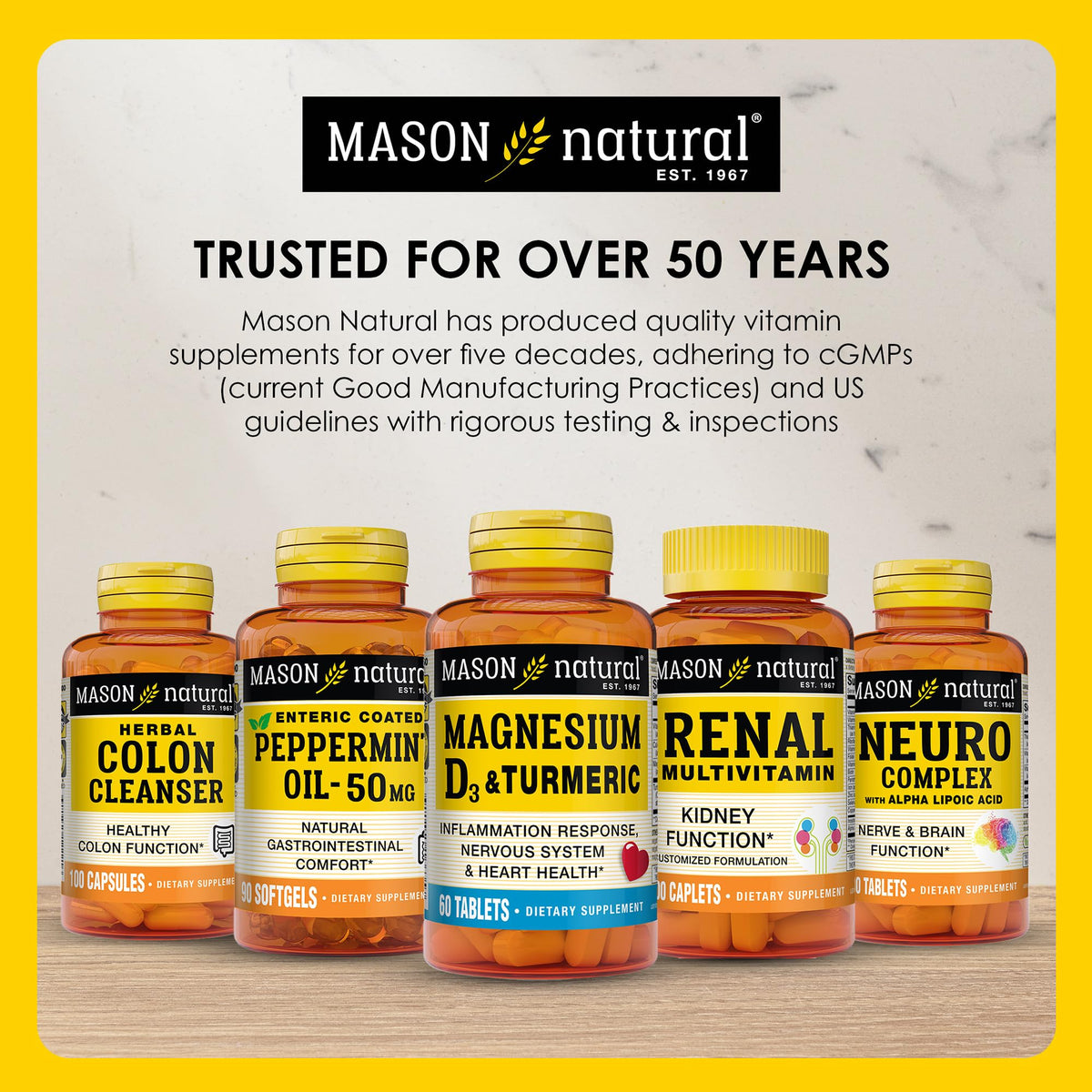 MASON NATURAL Fer Sulfate 50 mg 180 comprimés, présentation