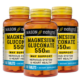 MASON NATURAL Gluconate de Magnésium 550 mg, 300 gélules, vue de l'emballage