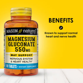 MASON NATURAL Gluconate de Magnésium 550 mg, gélules en gros plan