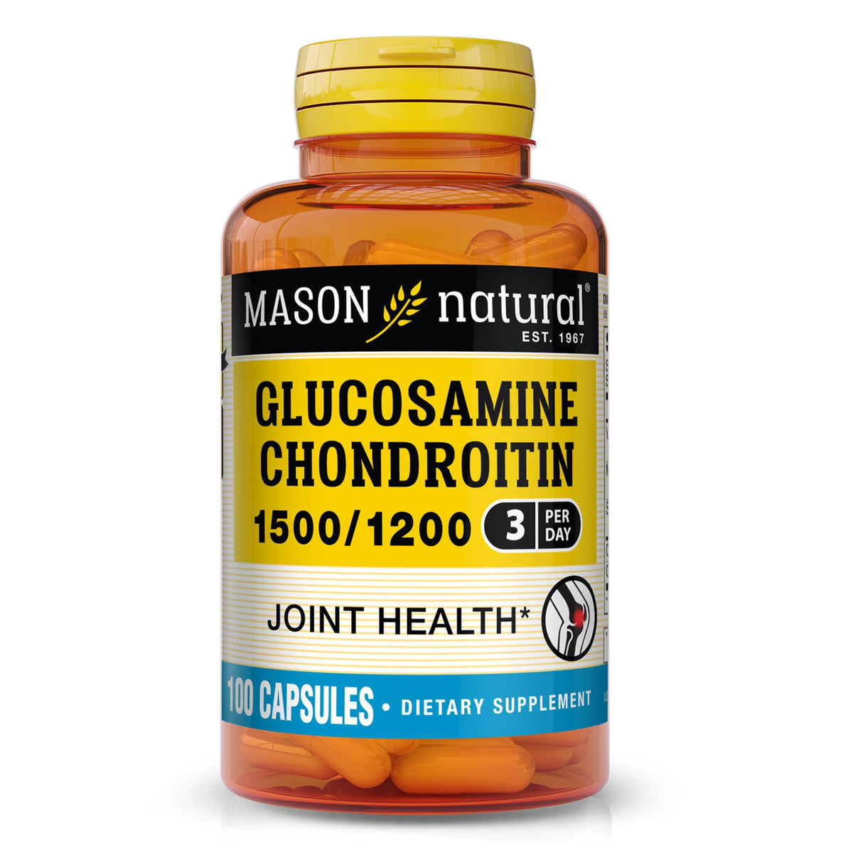 MASON NATURAL Glucosamine Chondroitin 1500/1200 vue avant de l'emballage