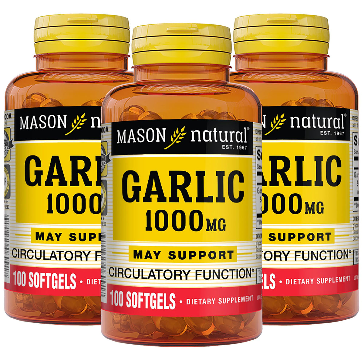 MASON NATURAL Huile d'Ail 300 Gélules molles emballage avant