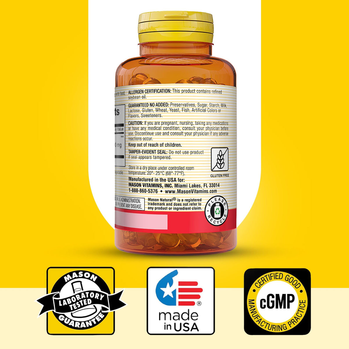 MASON NATURAL Huile d'Ail gélules molles avec des ingrédients naturels