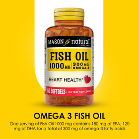 MASON NATURAL Huile de Poisson Omega-3, vue de dos de la boîte