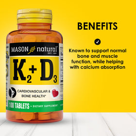 MASON NATURAL K2 & D3 avec Calcium - tableau des ingrédients