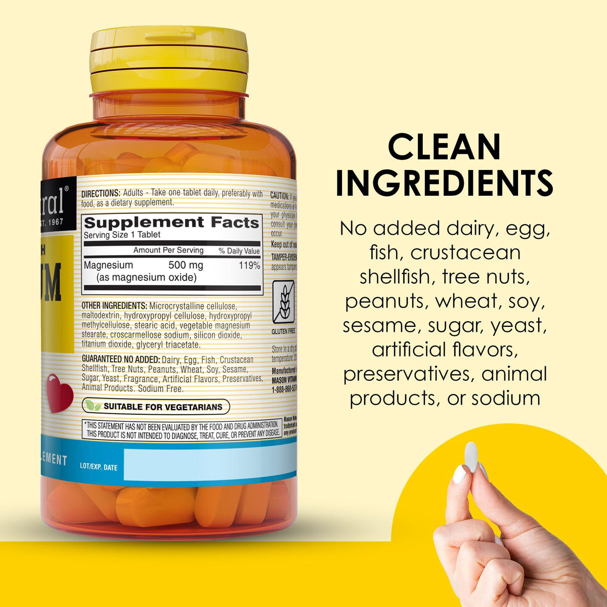 MASON NATURAL Magnésium 500 mg comprimés, mise en situation sur un bureau