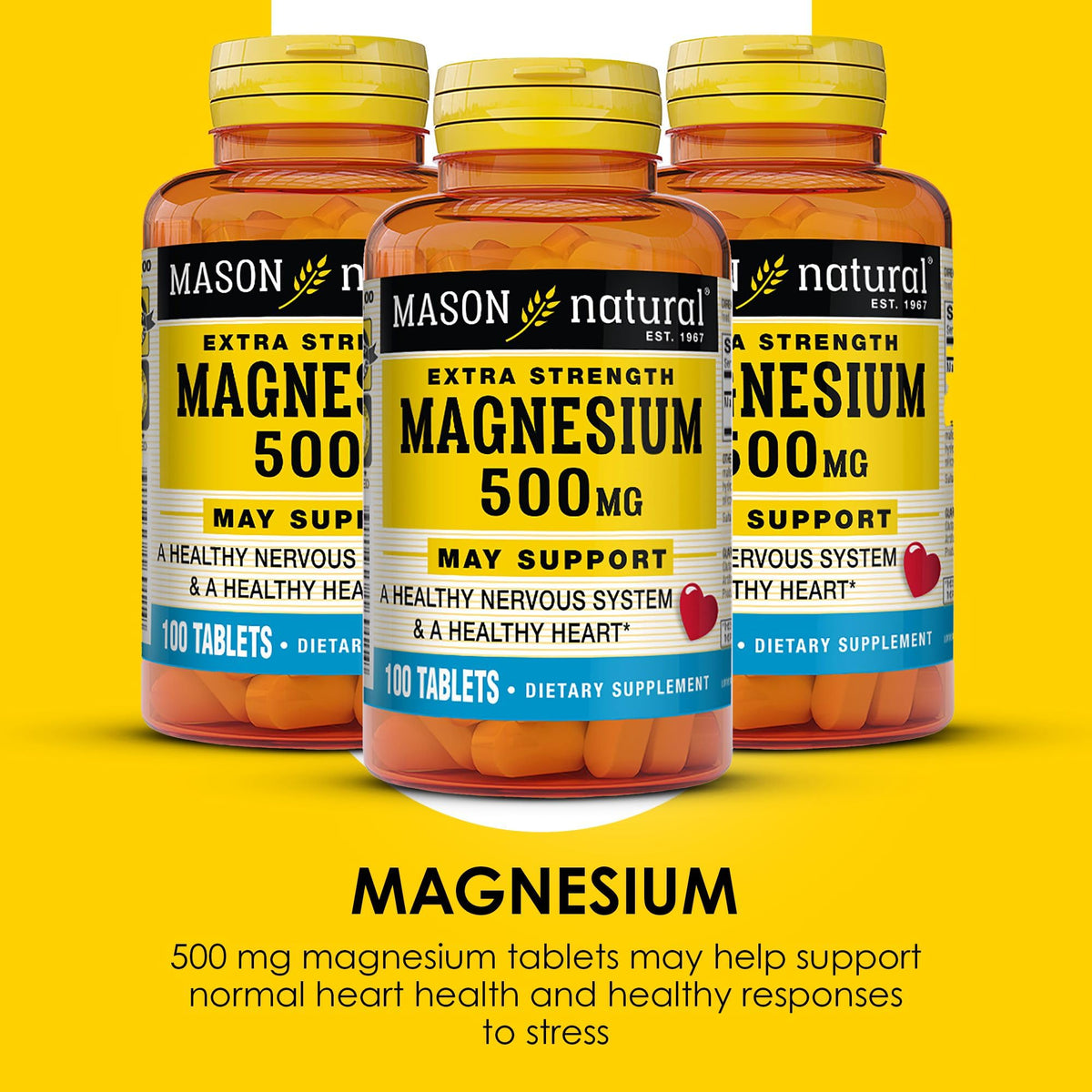 MASON NATURAL Magnésium 500 mg comprimés, présentation des comprimés