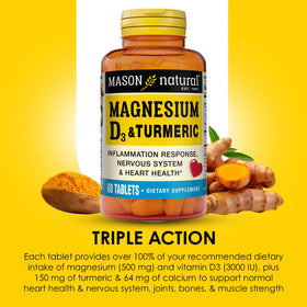 MASON NATURAL Magnésium et Vitamine D3 comprimés côté