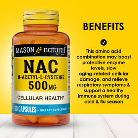 MASON NATURAL NAC N-Acétyl-L-Cystéine 500 mg capsules arrière