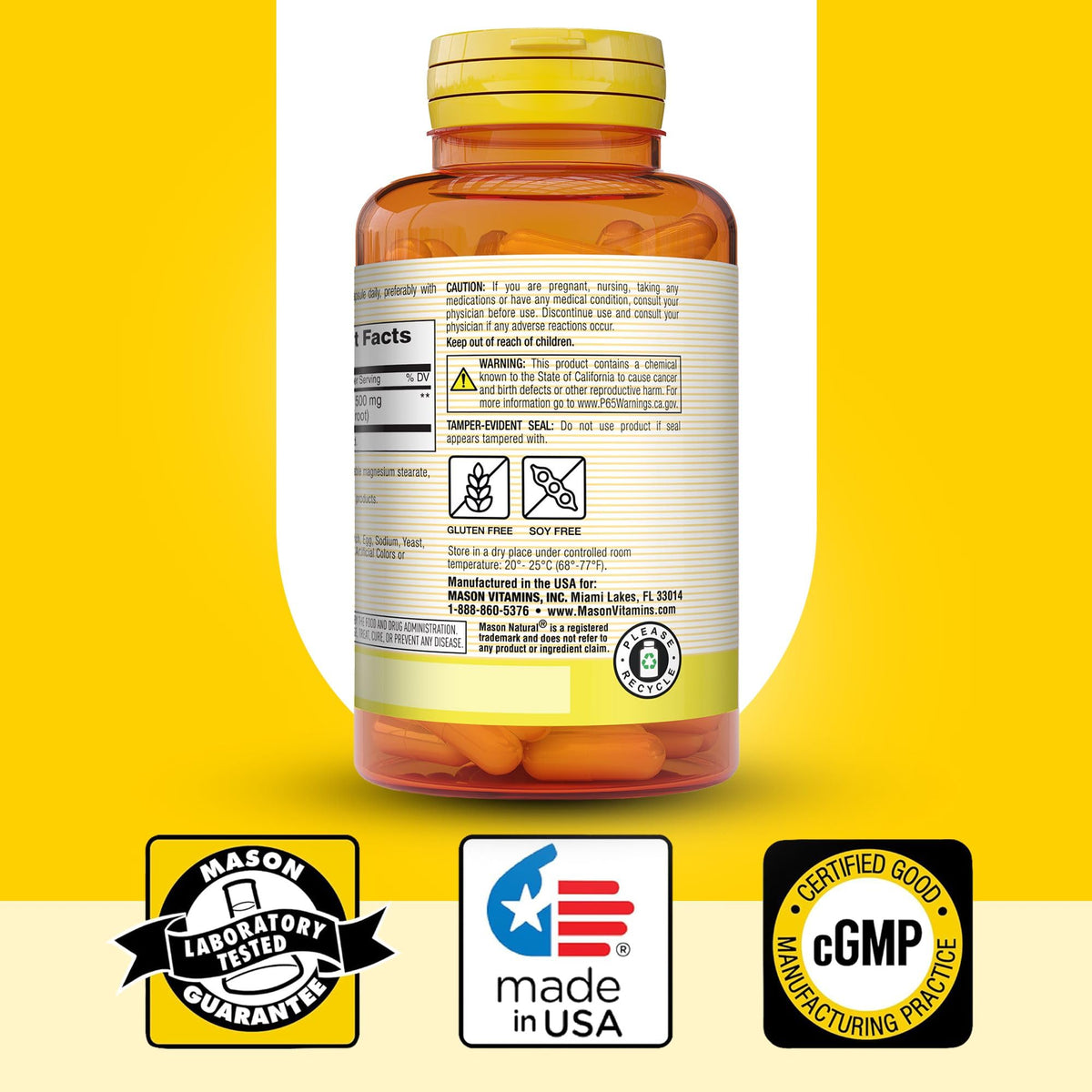 MASON NATURAL Racine de Valériane 500 mg capsules ouvertes