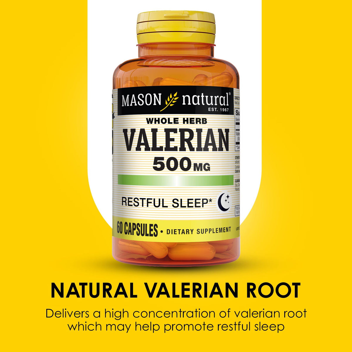 MASON NATURAL Racine de Valériane 500 mg côté emballage