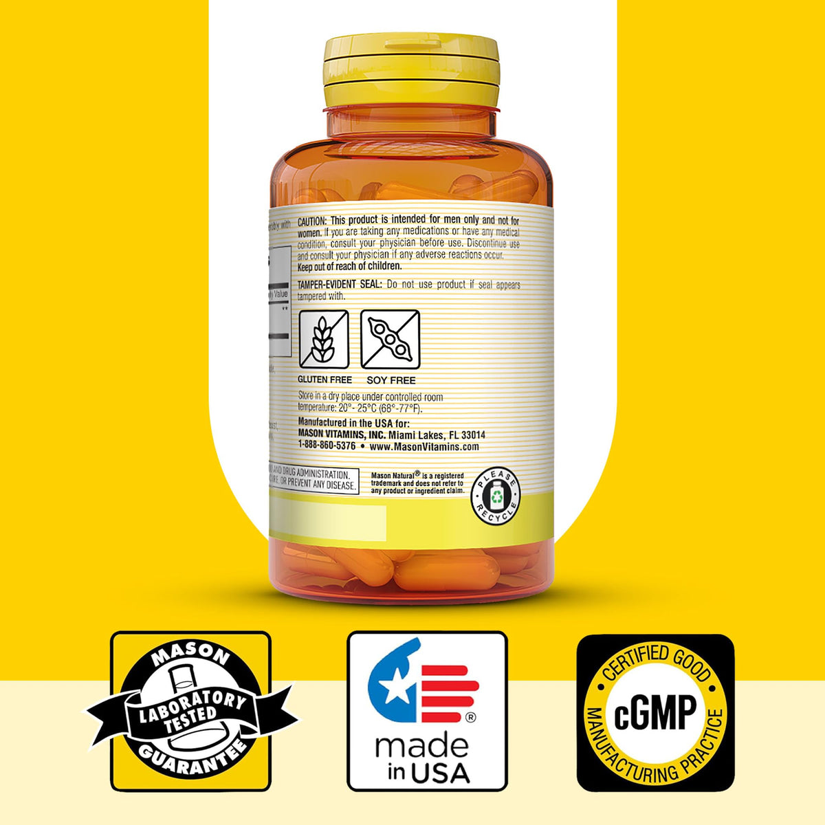 MASON NATURAL Saw Palmetto 500 mg, capsules sur table