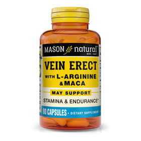 MASON NATURAL Vein Erect L-Arginine Maca 80 capsules front view
