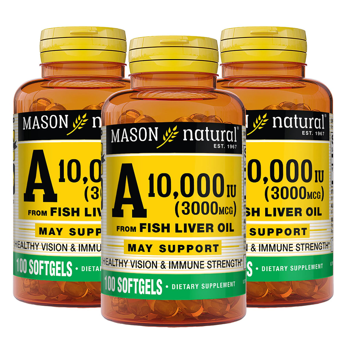 MASON NATURAL Vitamine A 3 000 mcg gélules molles avant