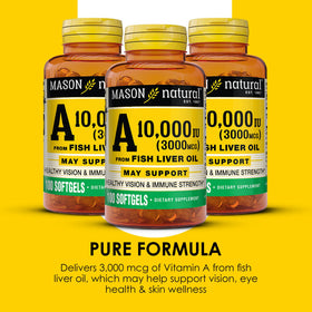 MASON NATURAL Vitamine A 3 000 mcg gélules molles avec étiquette