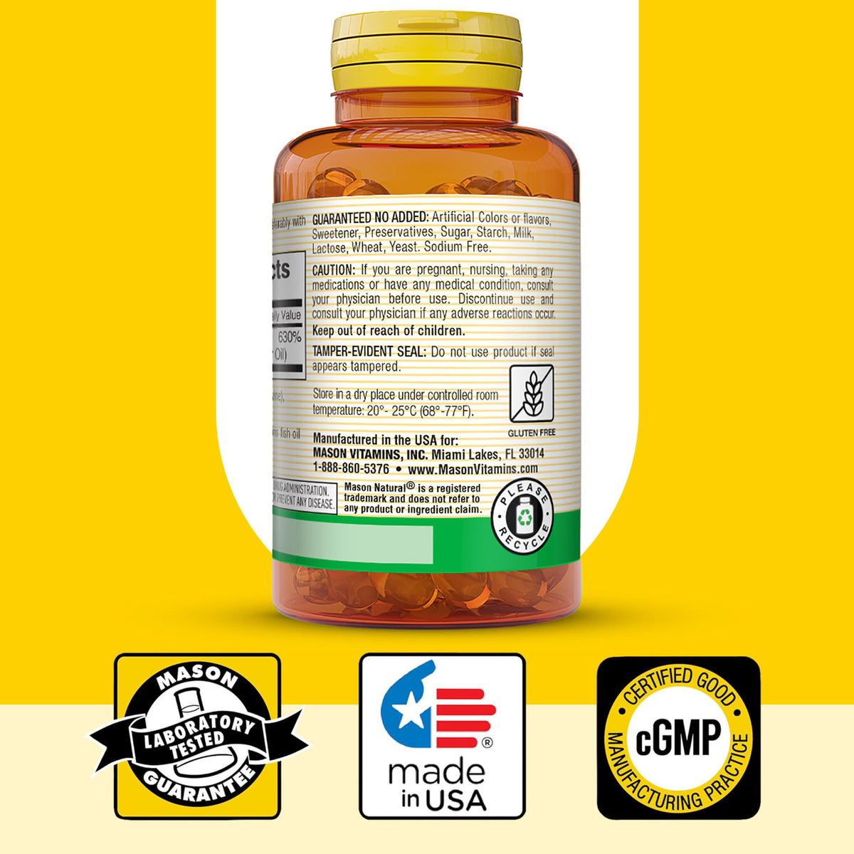 MASON NATURAL Vitamine D3 125 mcg gélules sur une table en bois