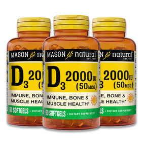 MASON NATURAL Vitamine D3 2000 IU flacon de 180 capsules