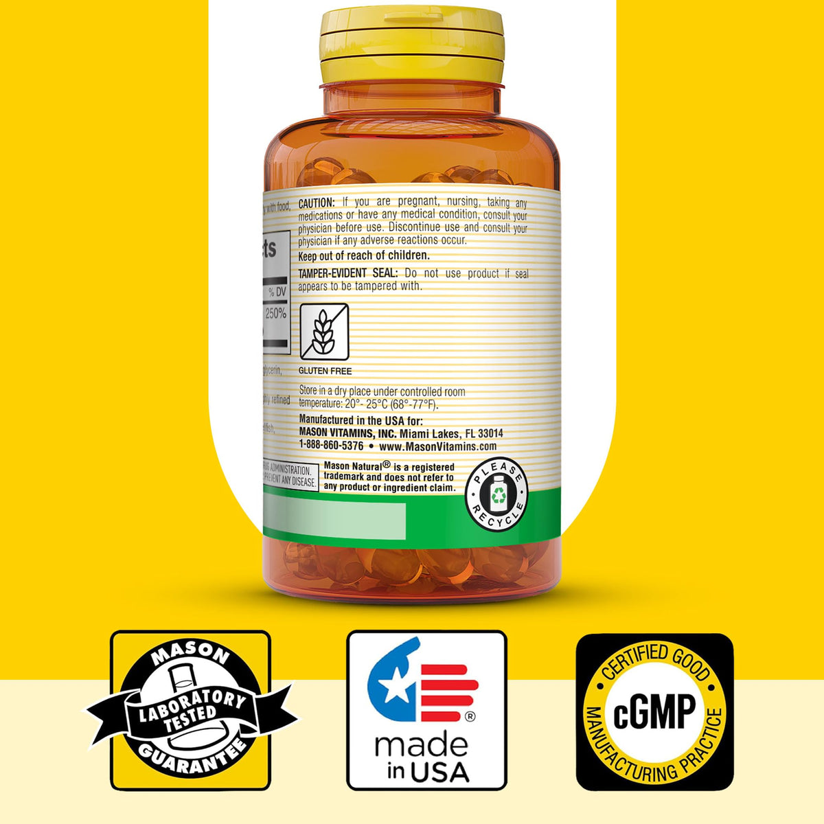 MASON NATURAL Vitamine D3 2000 IU flacon ouvert