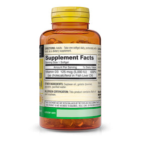 MASON NATURAL Vitamine D3 gélules molles avec étiquette
