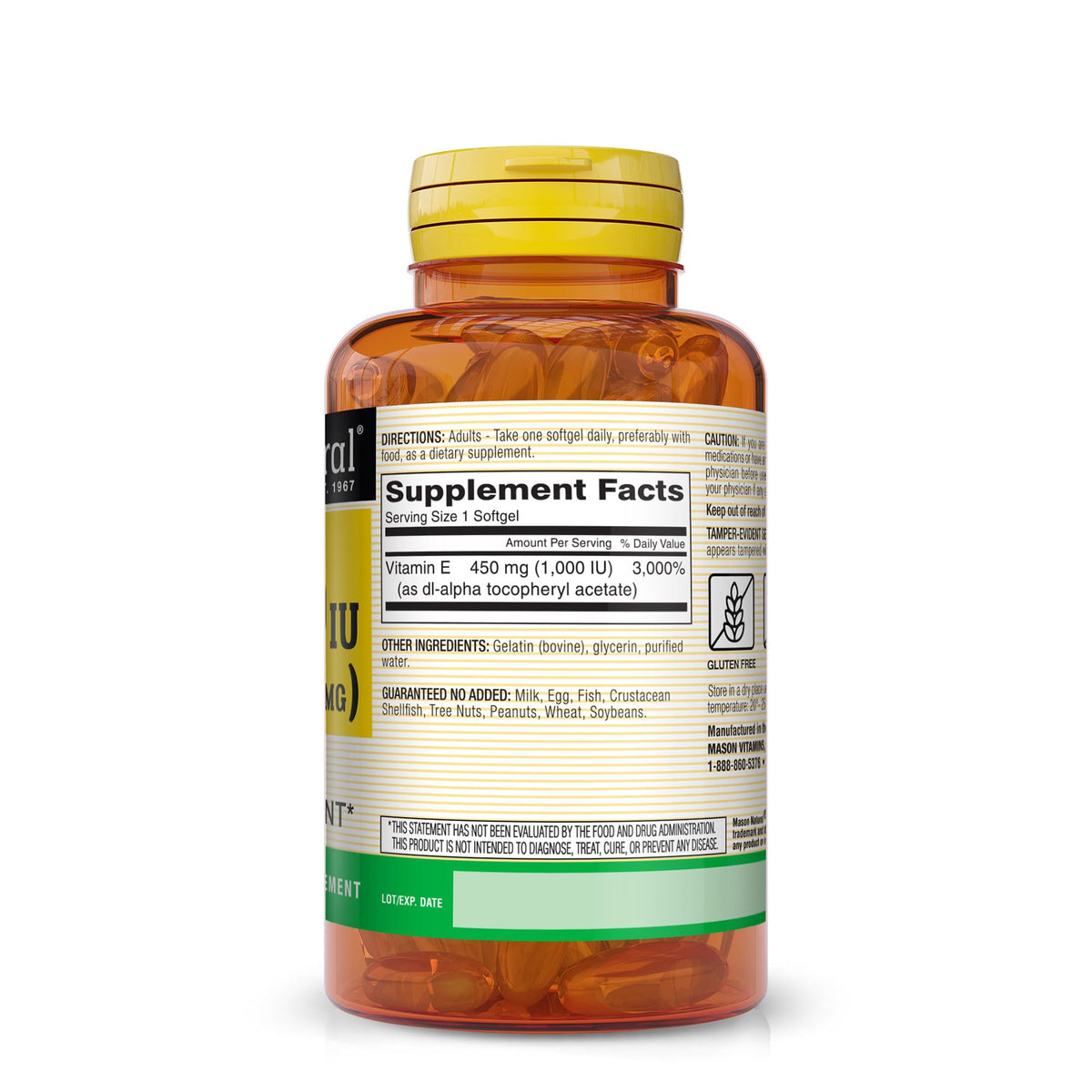 MASON NATURAL Vitamine E 450 mg gélules molles vue arrière