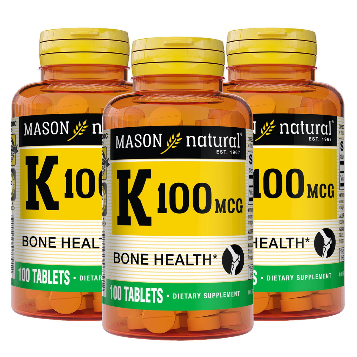 MASON NATURAL Vitamine K1 100 mcg devant de l'emballage