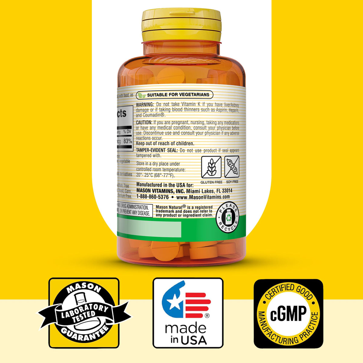 MASON NATURAL Vitamine K1 100 mcg mode d'emploi