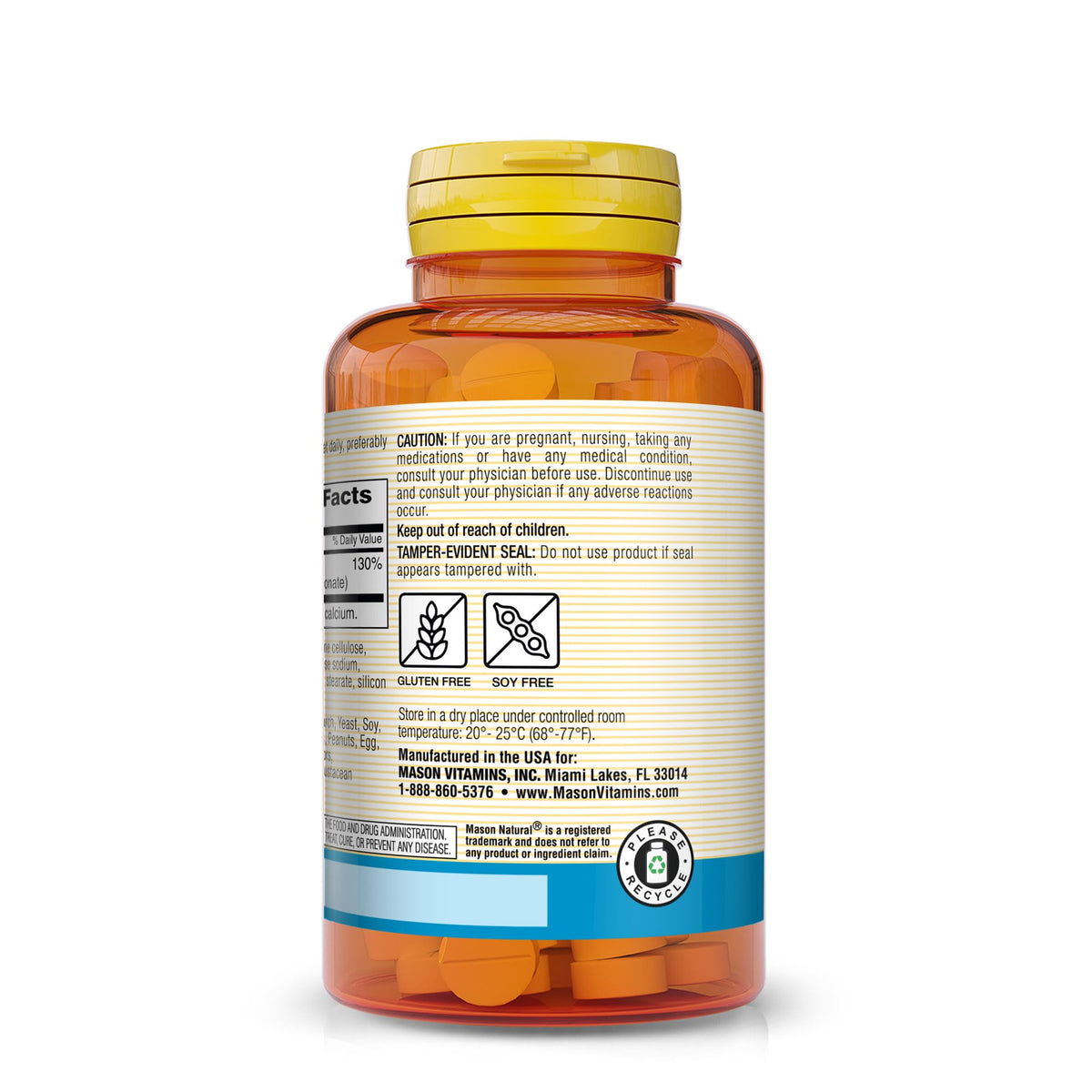 MASON NATURAL Zinc 100 mg comprimés, étiquette détaillée