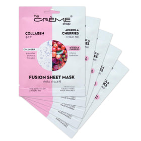 Masque en tissu Collagène & Cerise Acerola - paquet de 5 masques