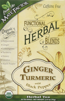 Maté Factor Mélange Herbes Fonctionnels Curcuma Gingembre 20 sachets vue avant