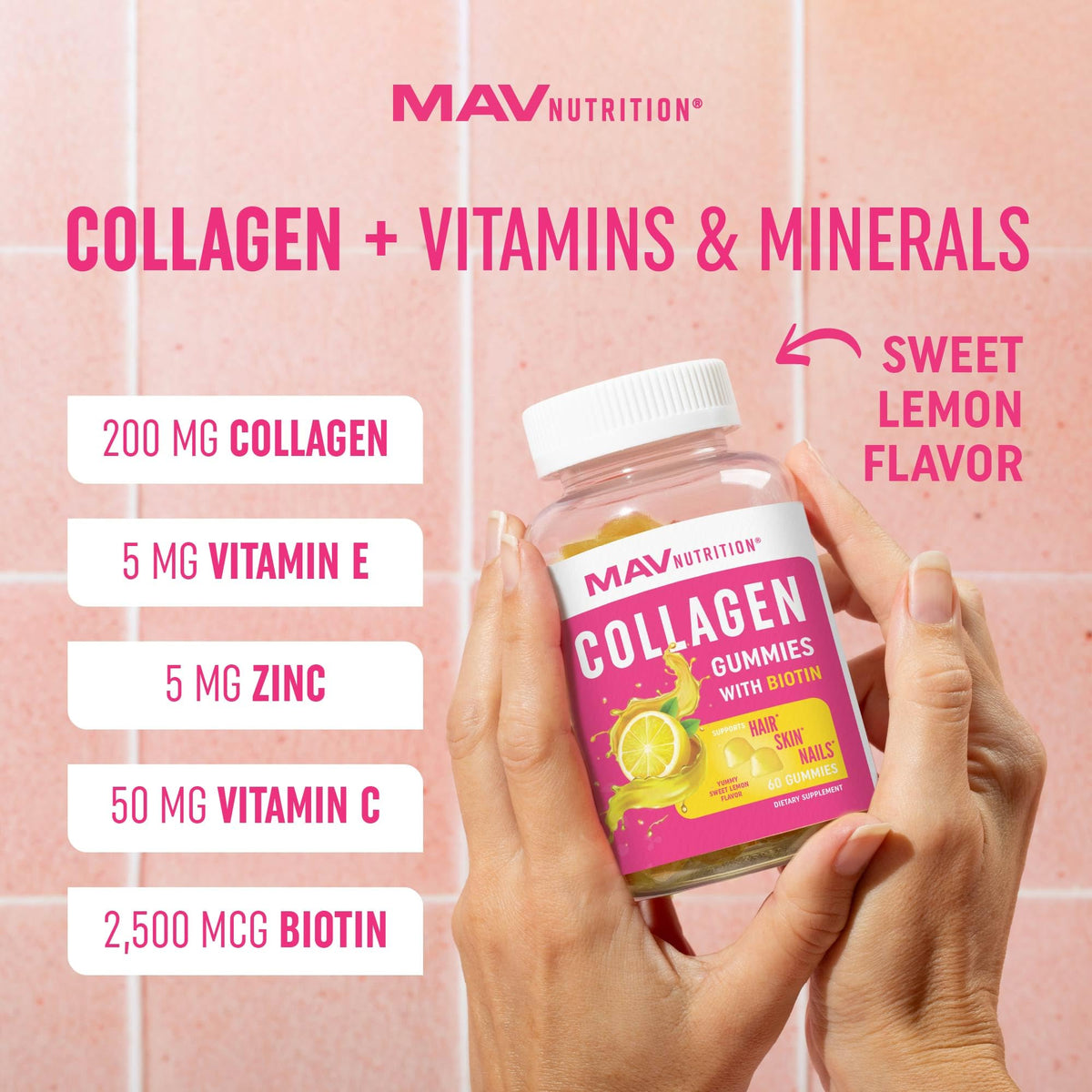MAV NUTRITION Collagen Gummies 200mg gummies avec fruits