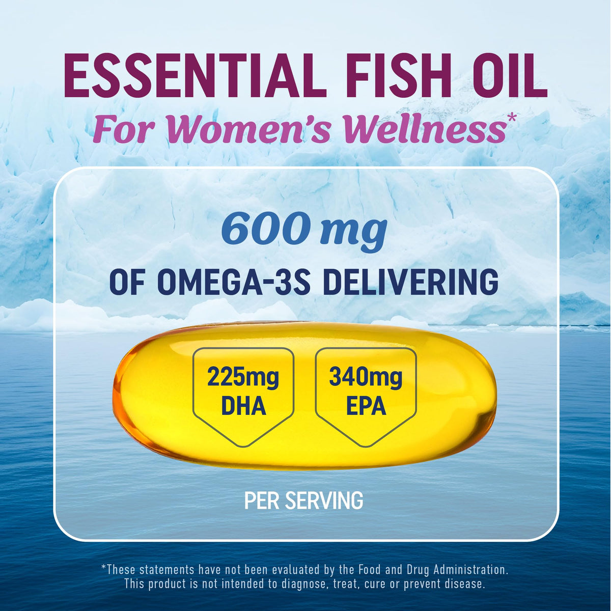 MAV NUTRITION Compléments Omega 3 600mg, vue arrière avec ingrédients