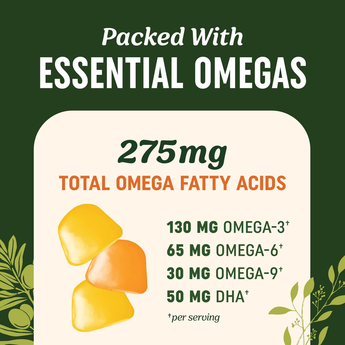 MAV NUTRITION Gummies Omega 3-6-9 étiquette nutritionnelle