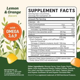 MAV NUTRITION Gummies Omega 3-6-9 gummies avec des fruits