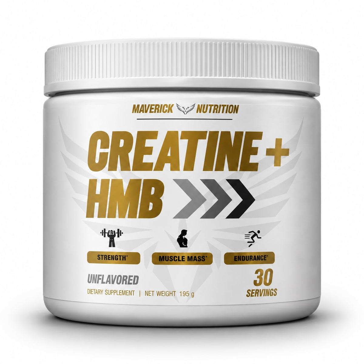 Maverick Nutrition Creatine HMB packaging front view